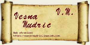 Vesna Mudrić vizit kartica